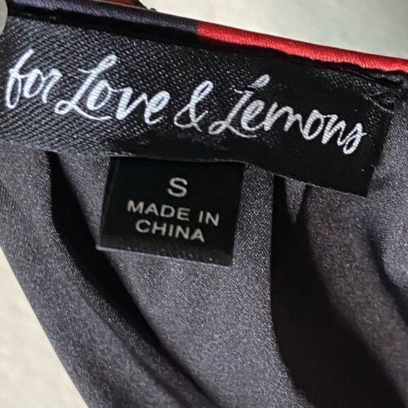 For Love And Lemons Xena Mini Cherry Dress Black Size S - Picture 9 of 10